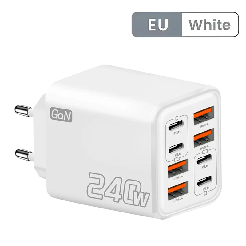 240W GaN 8-Port USB-C Charger