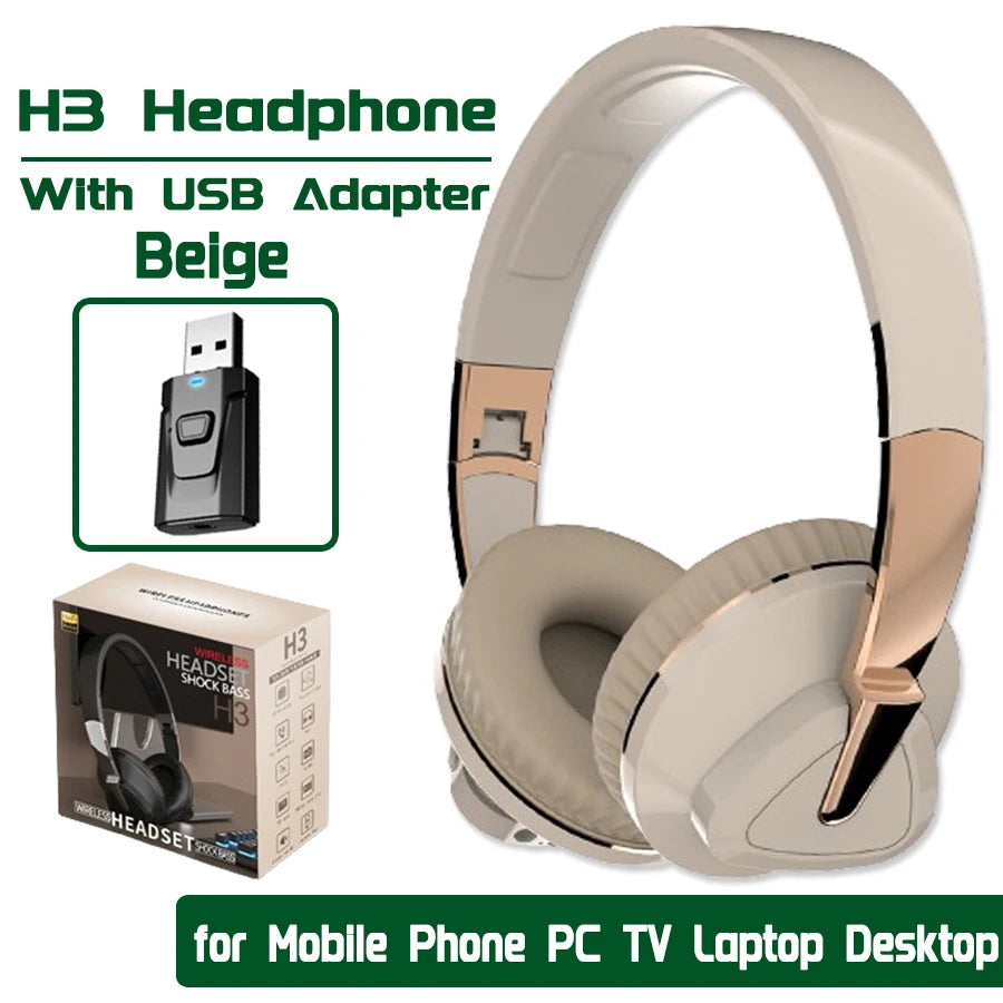 HiFi Bluetooth Wireless Headphones with USB Adapter