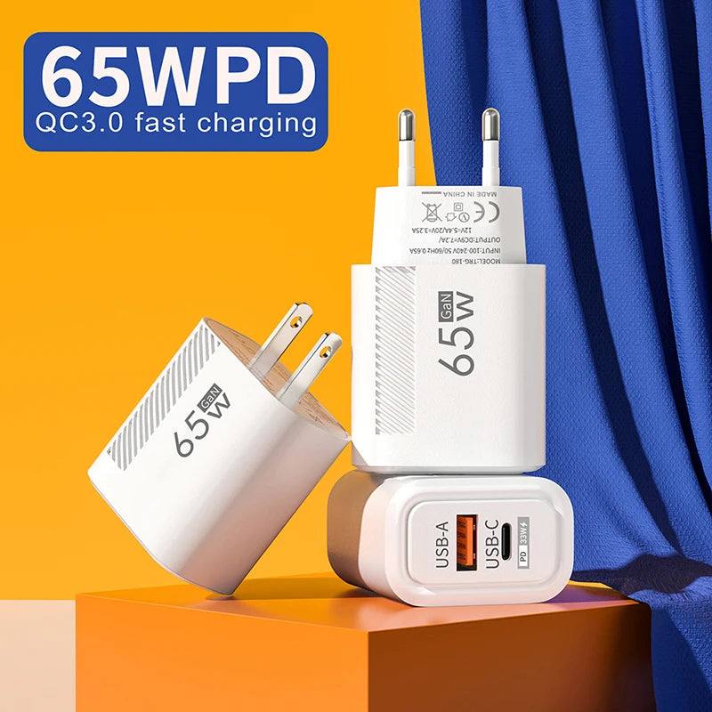 65W GaN USB-C Fast Charger