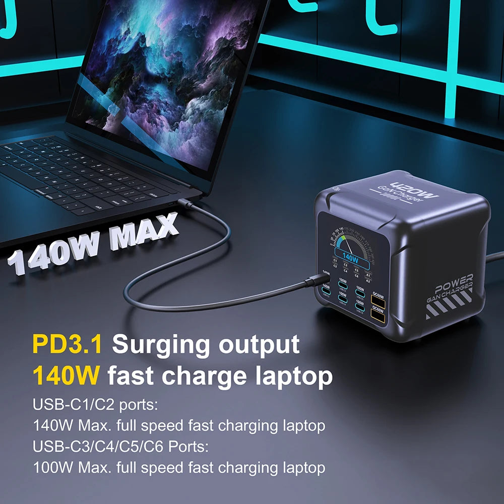 420W GaN Multi-Port Charging Station