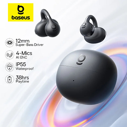 Baseus BC1 Open-Ear Wireless Earbuds | Bluetooth 6.0 | IP55 Waterproof
