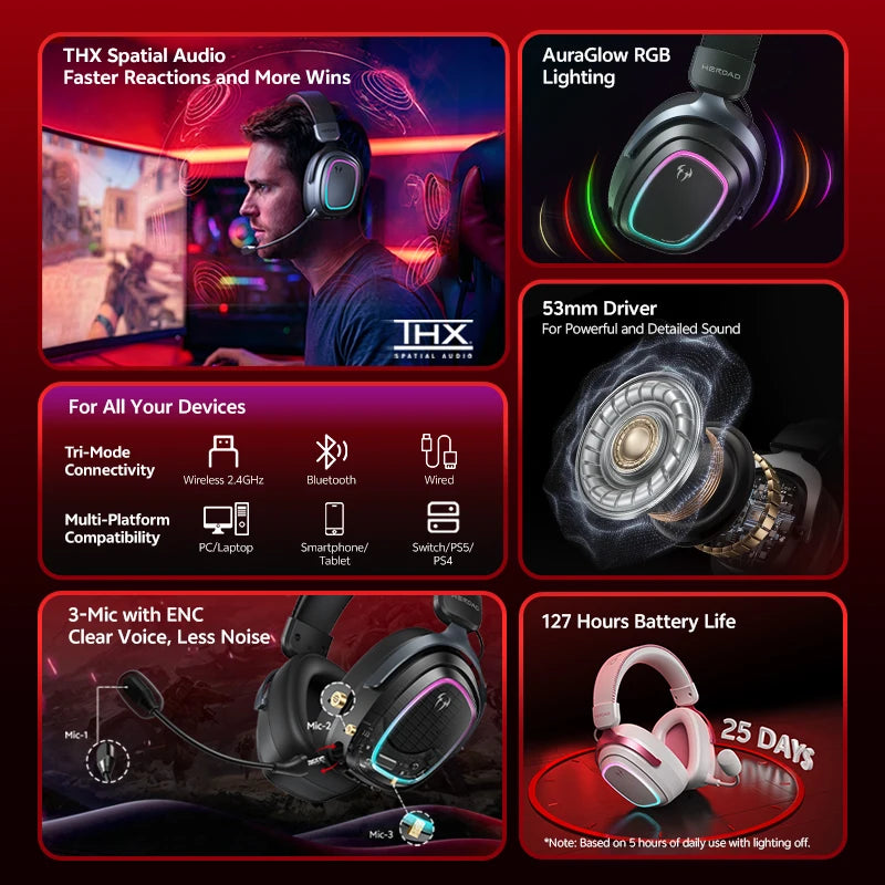 QCY GT2 RGB Wireless Gaming Headset