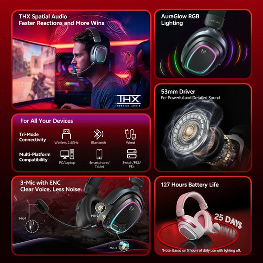 QCY GT2 RGB Wireless Gaming Headset
