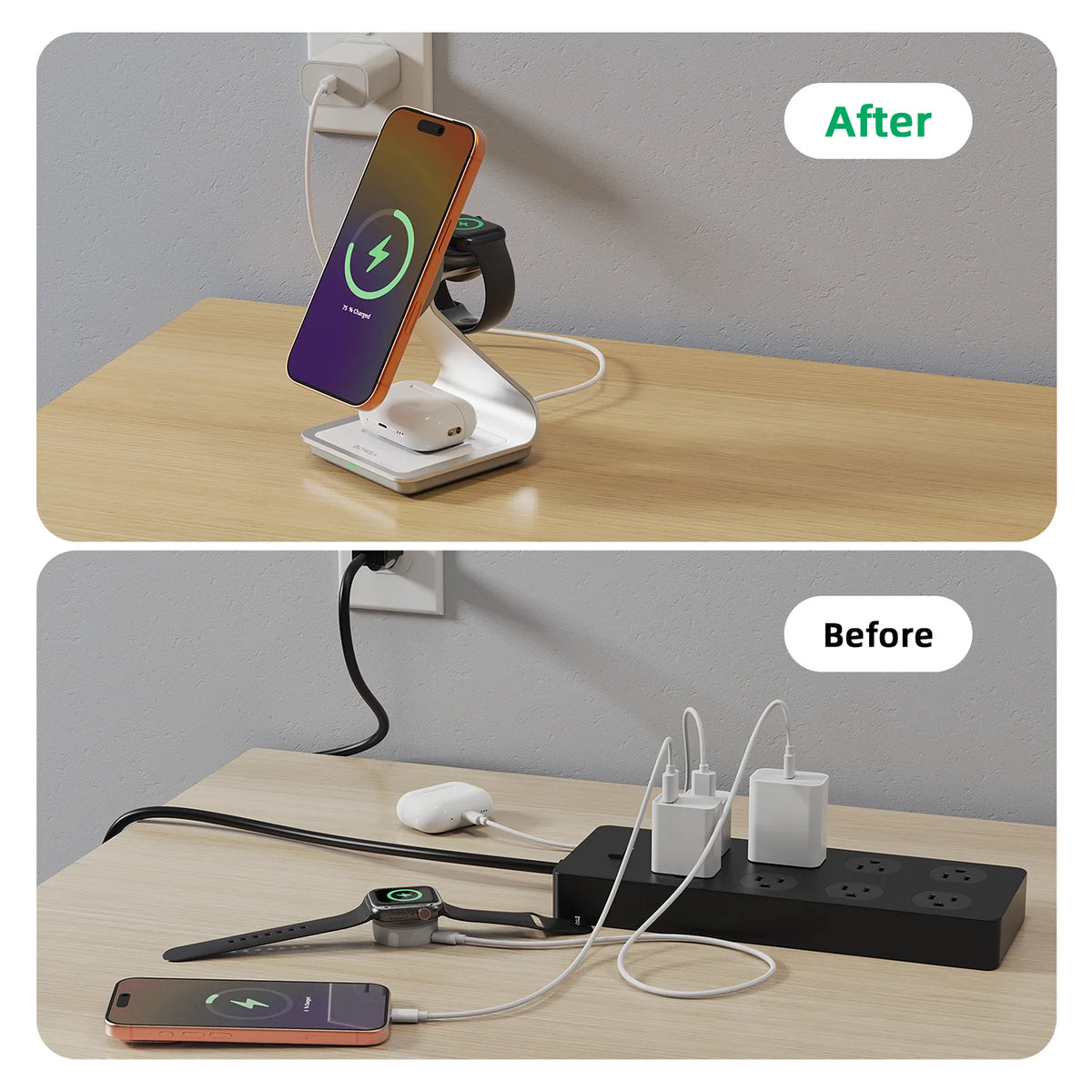 3-in-1 Magnetic Wireless Charging Station | iPhone, Apple Watch & AirPods Charger