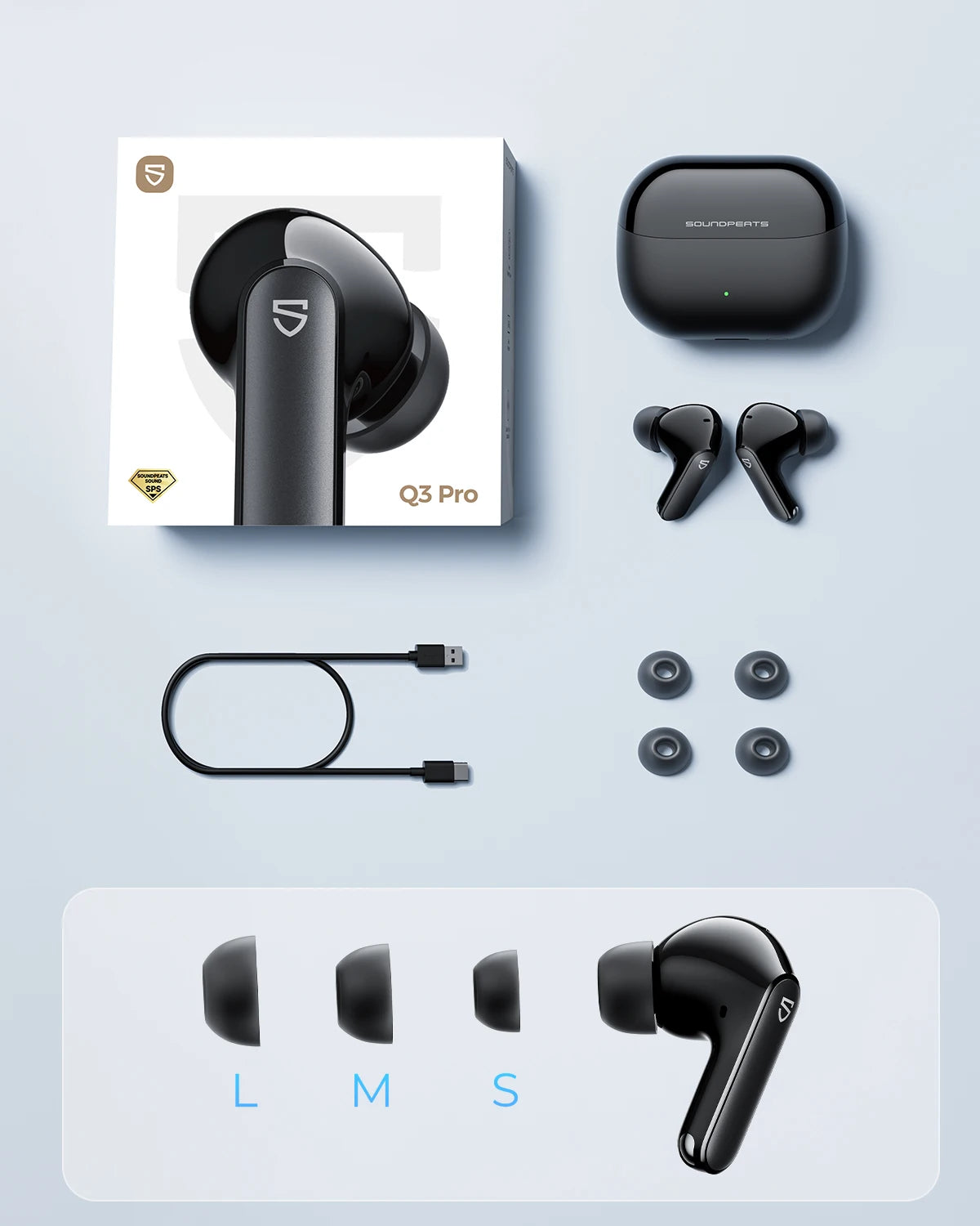 SoundPEATS Q3 Pro ANC Wireless Earbuds