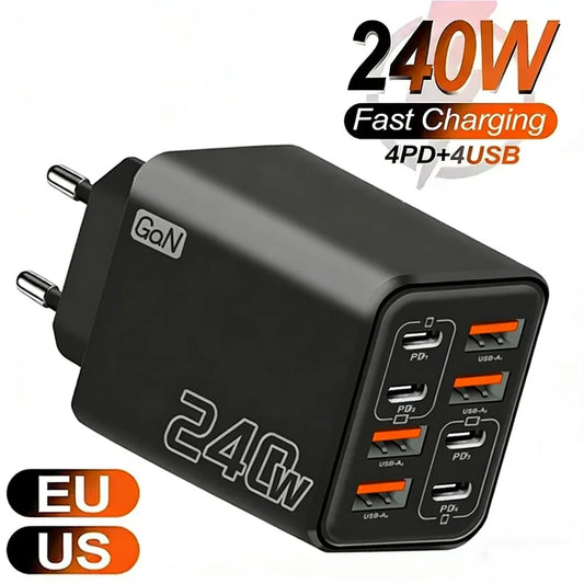 240W GaN 8-Port USB-C Charger