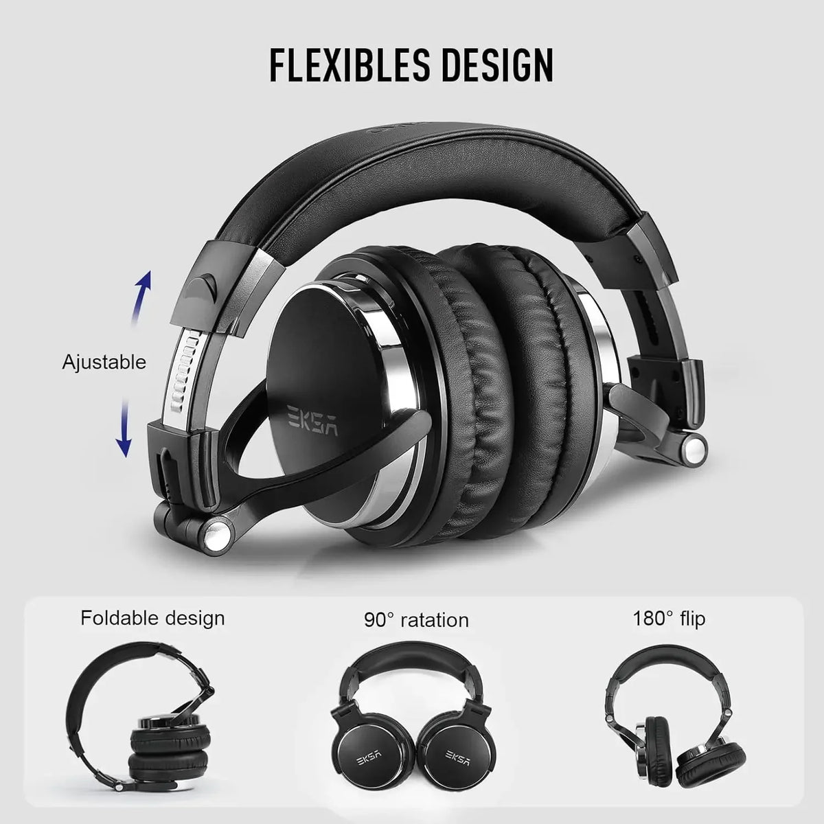 EKSA Hi-Res Studio DJ Headphones with Mic