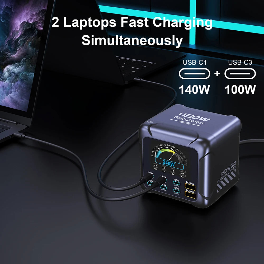 420W GaN Multi-Port Charging Station