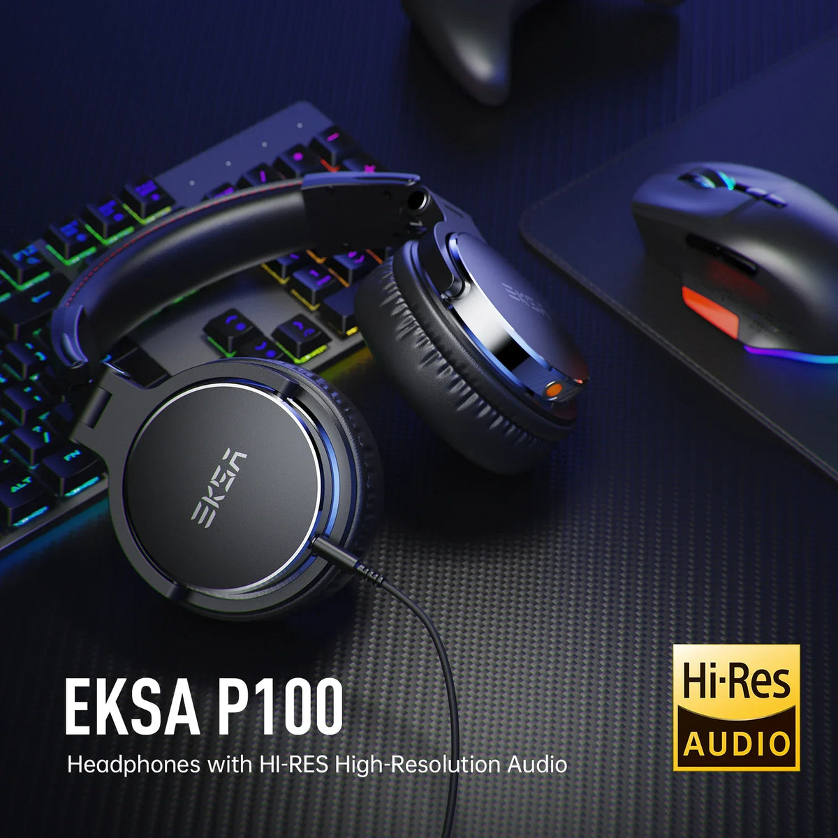 EKSA Hi-Res Studio DJ Headphones with Mic