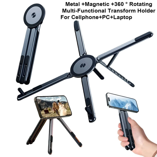 3-in-1 Magnetic Phone Holder & Foldable Tripod