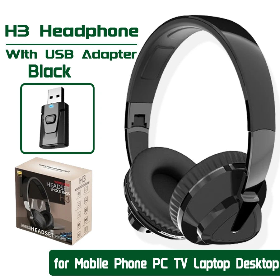 HiFi Bluetooth Wireless Headphones with USB Adapter